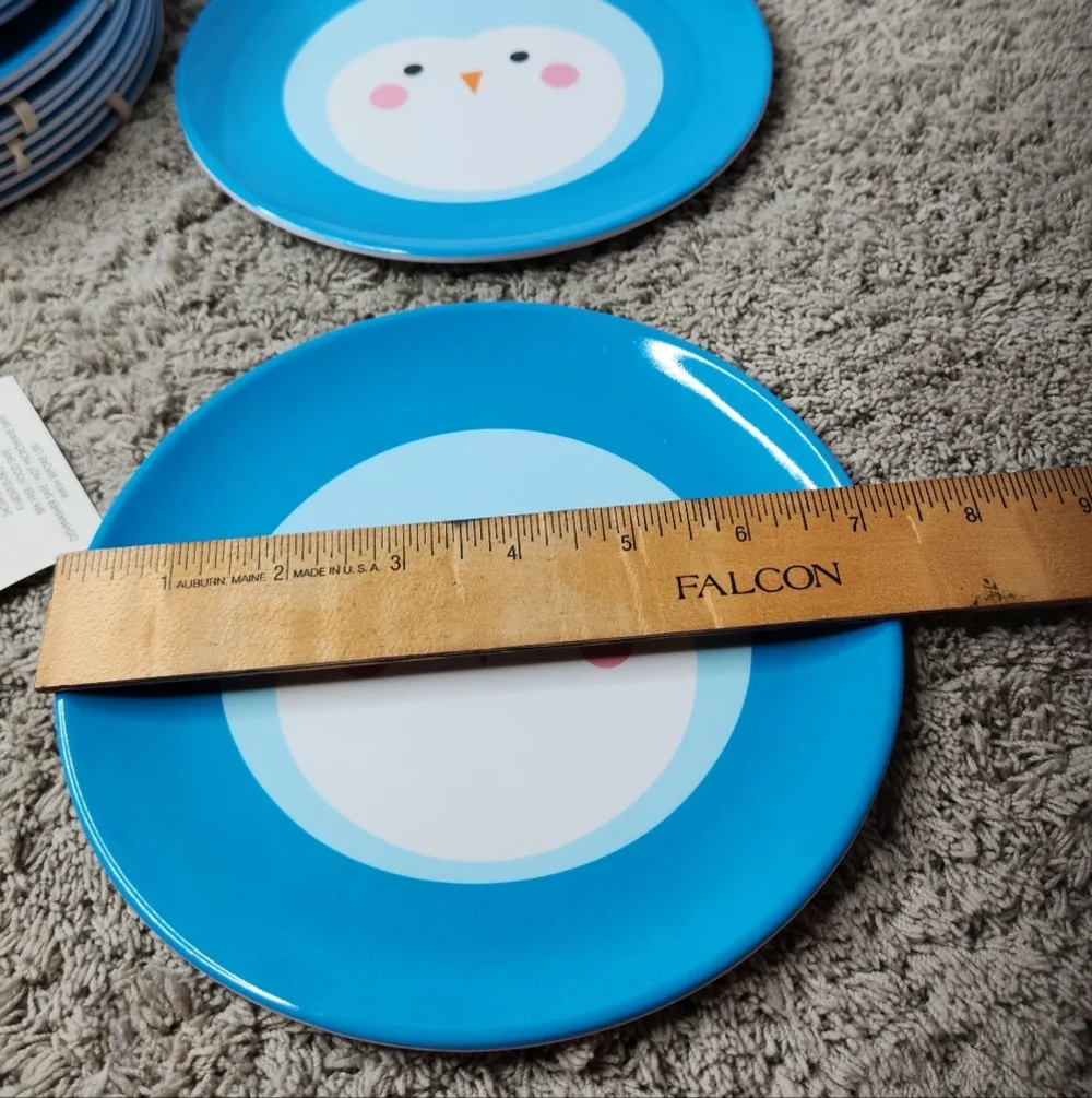 Lot of 14 Plates - Penguin/Red Bow Melamine - BPA Free - Target & Threshold